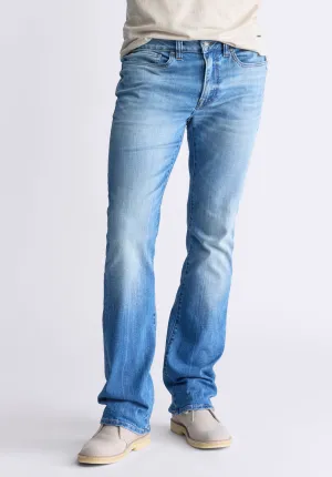 Slim Boot King Men's Jeans, Veined and Sanded Indigo - BM26004