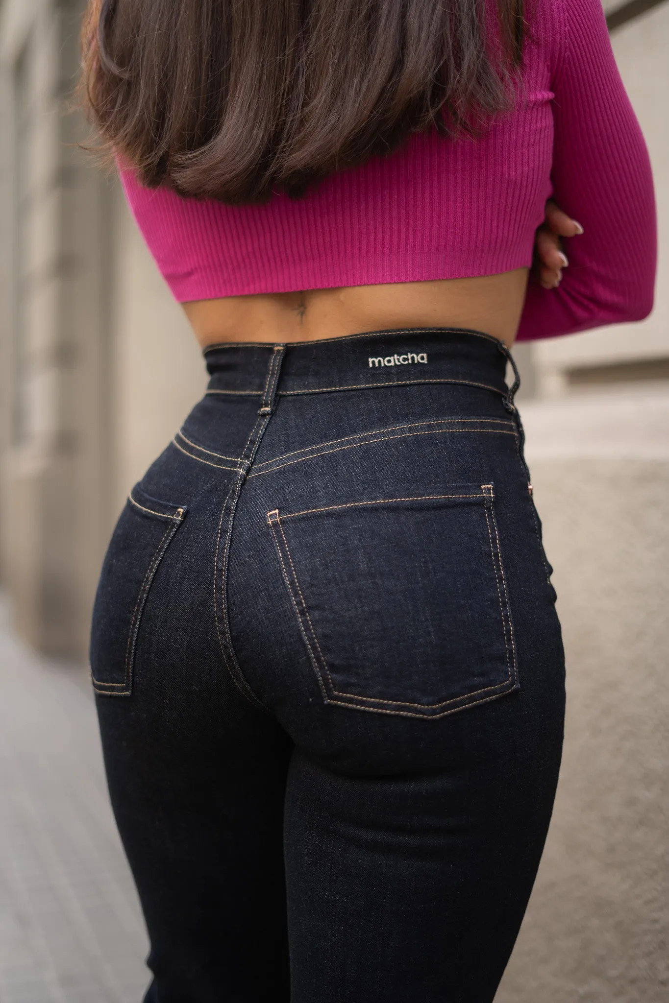 STRAIGHT HIGH RISE - RAW DENIM