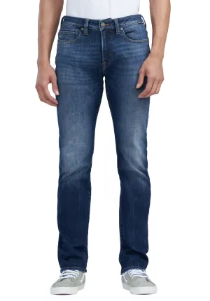 Straight Six Men's Jeans in Veined and Crinkled Indigo - BM22828