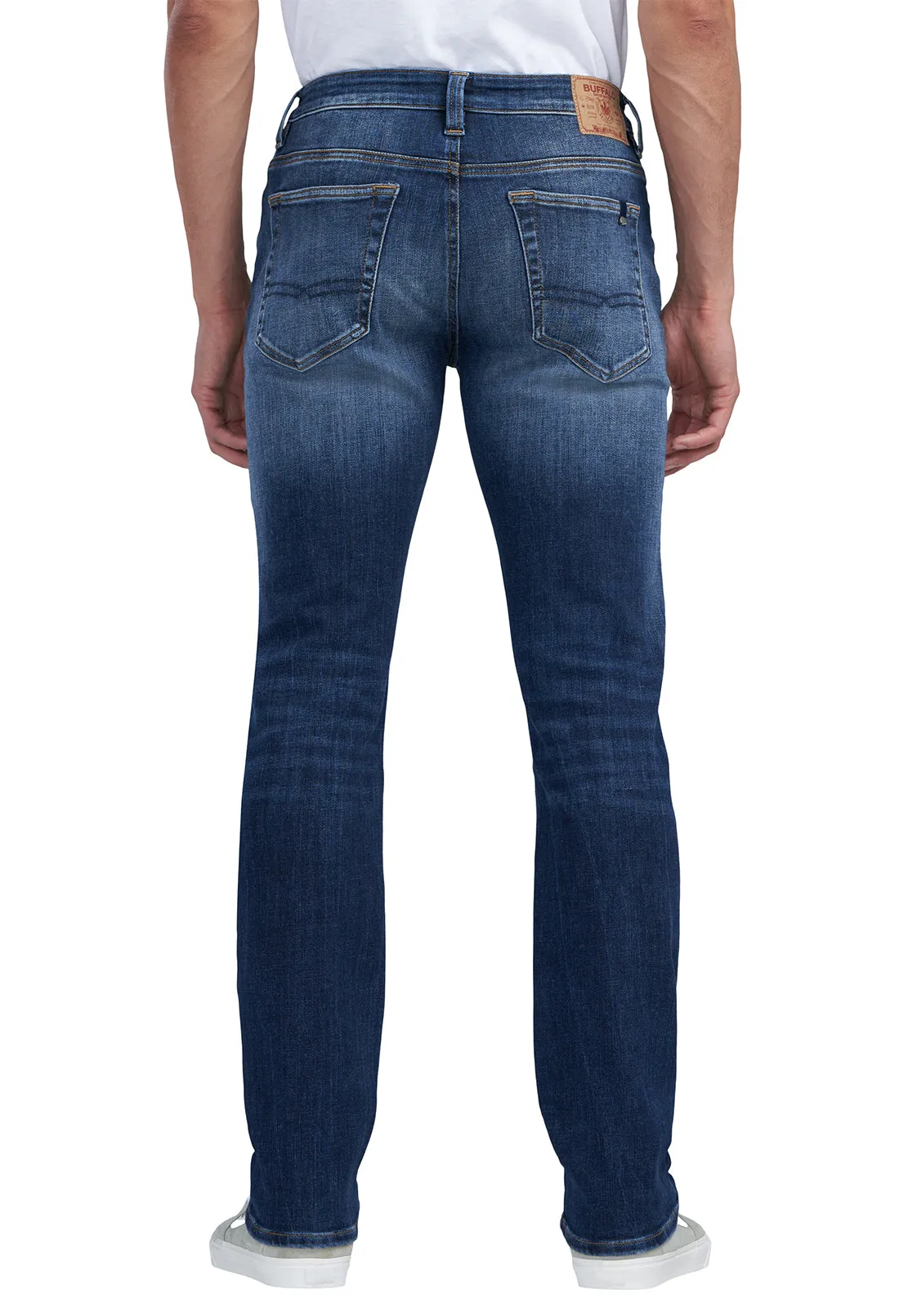 Straight Six Men's Jeans in Veined and Crinkled Indigo - BM22828
