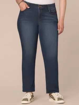 Stretch Denim "Ab"solution® Straight Leg Plus Indigo Jeans