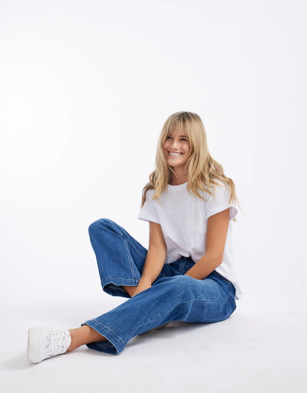 Stretch Straight Leg Jean - Mid Blue Wash