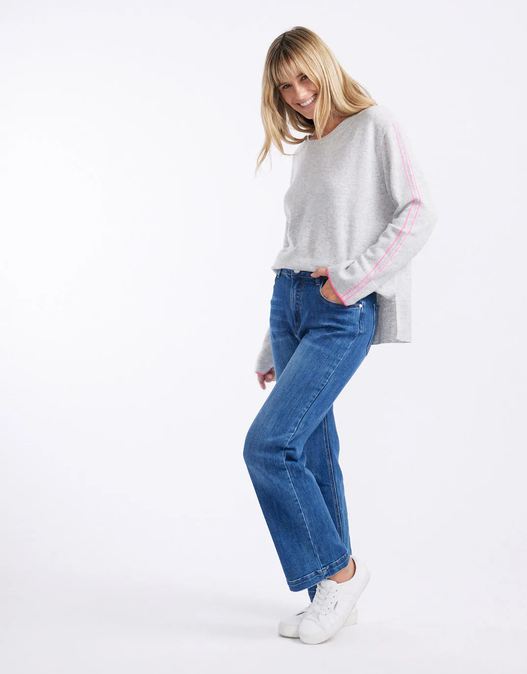 Stretch Straight Leg Jean - Mid Blue Wash