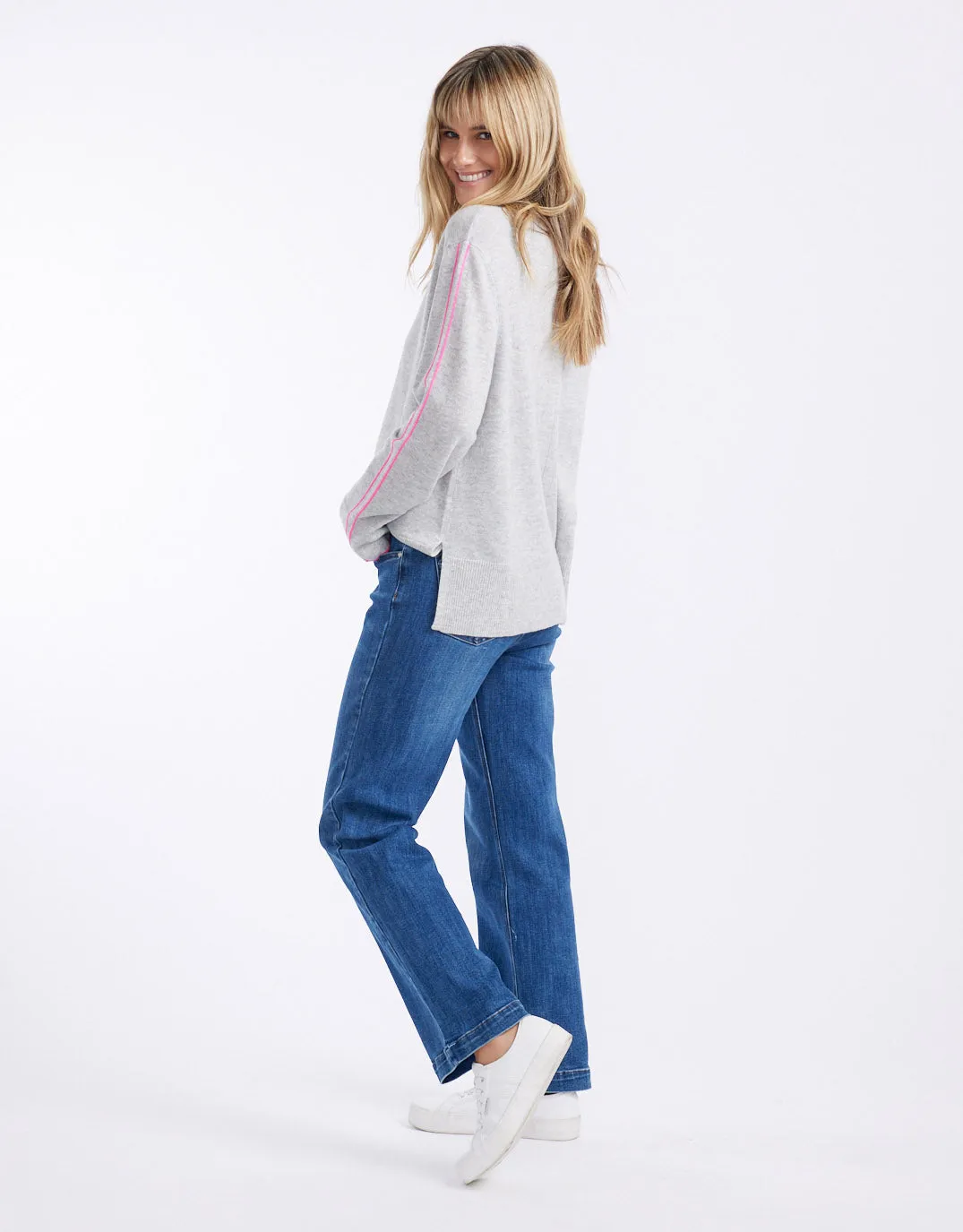 Stretch Straight Leg Jean - Mid Blue Wash