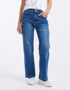 Stretch Straight Leg Jean - Mid Blue Wash