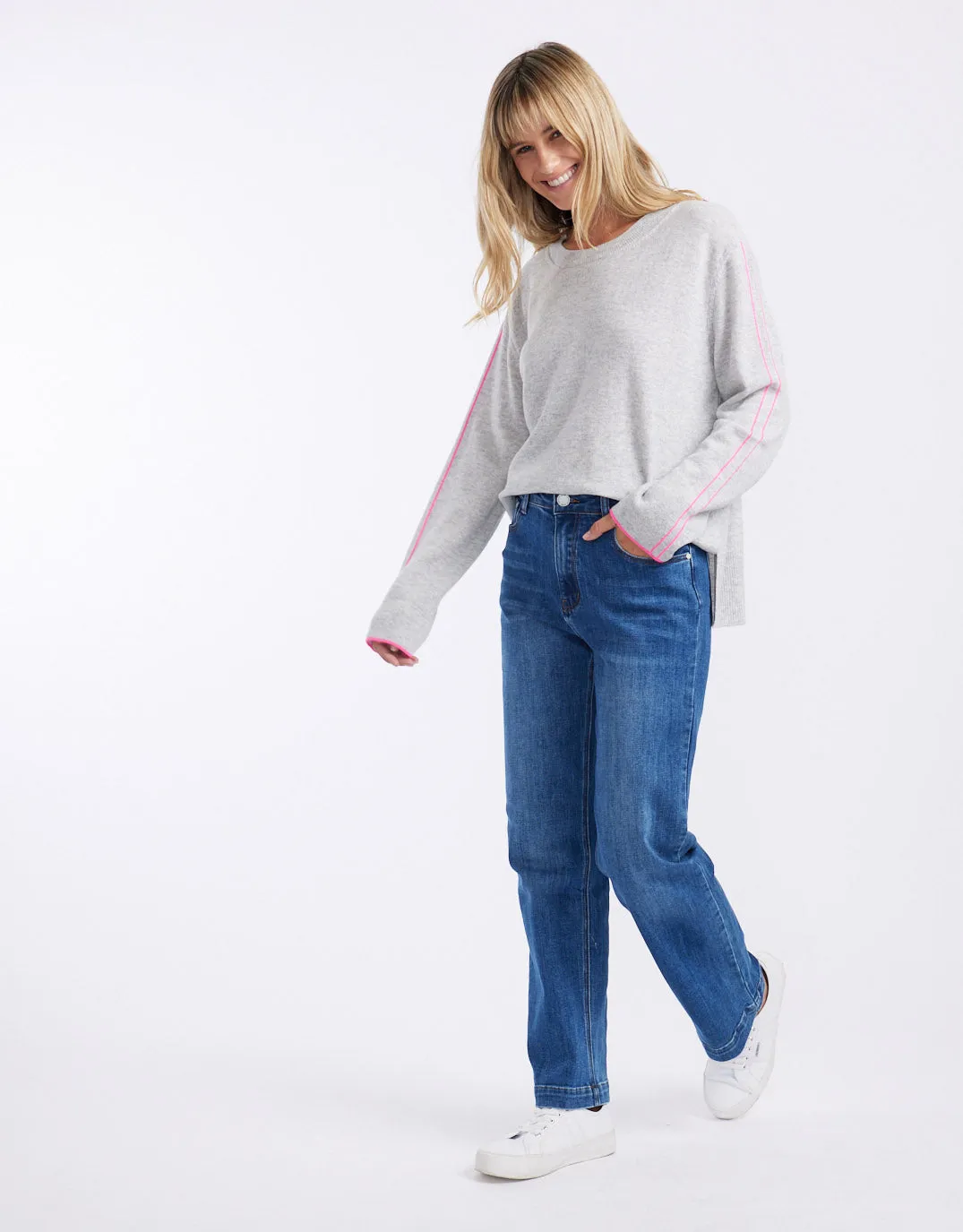 Stretch Straight Leg Jean - Mid Blue Wash