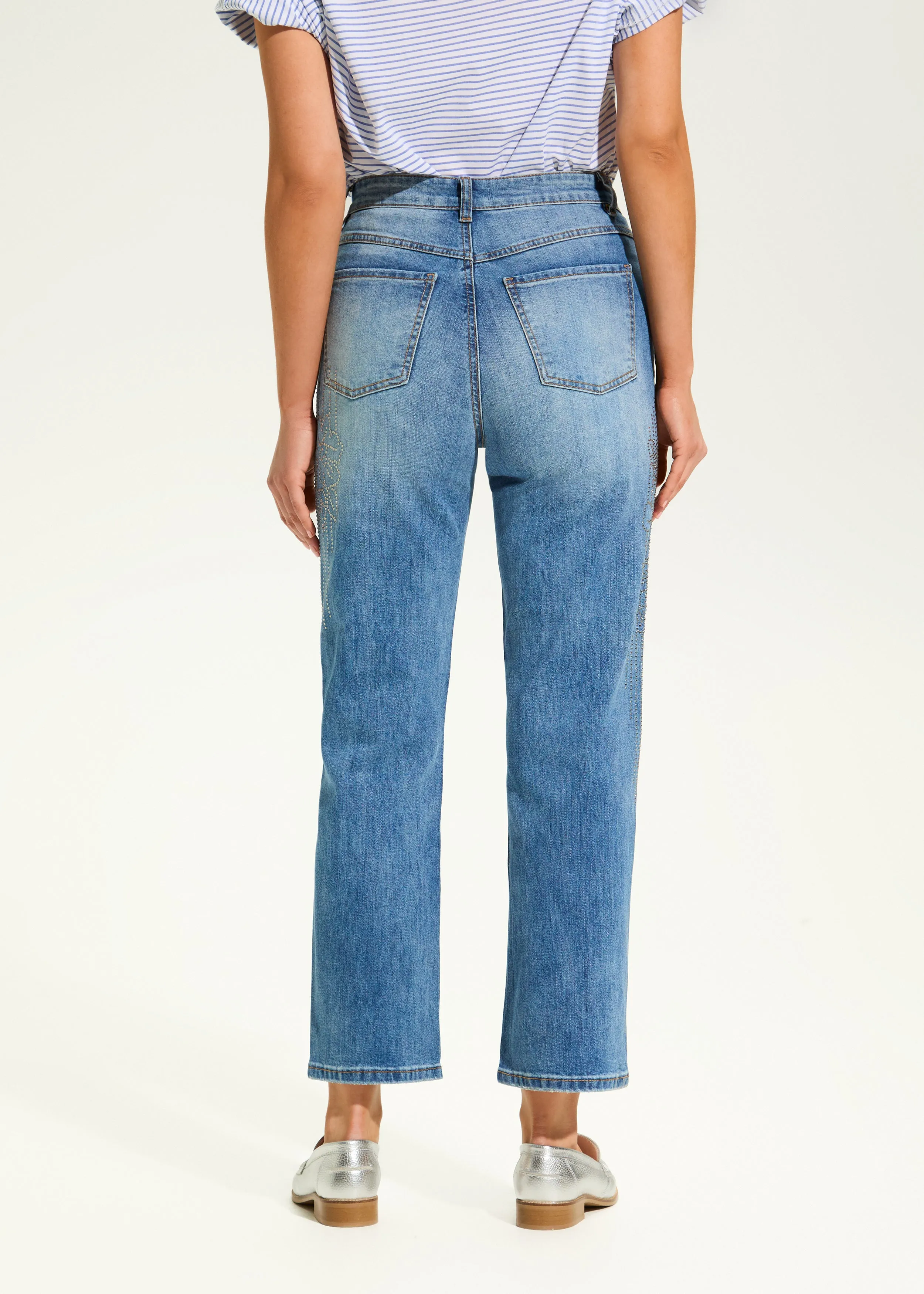Suzanne Straight Ankle Denim, Medium Wash