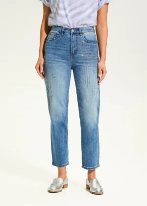 Suzanne Straight Ankle Denim, Medium Wash