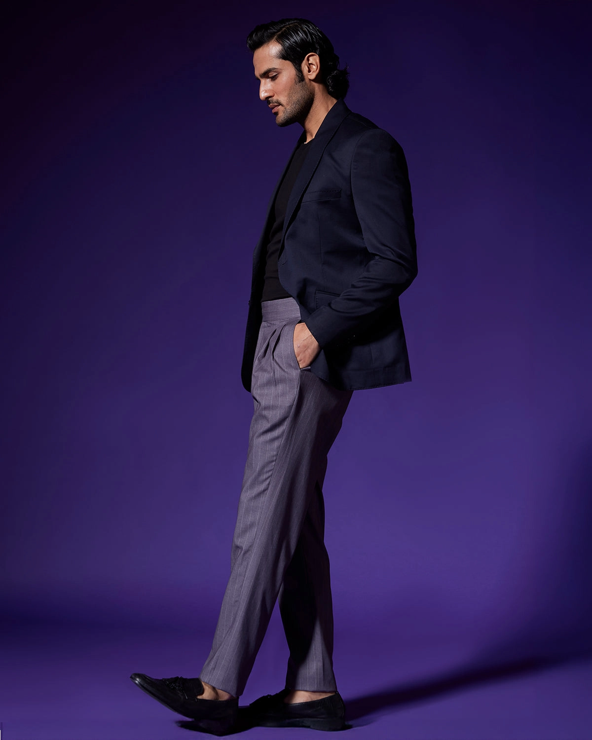 The Nocturna Shawl Collar Blazer - Navy