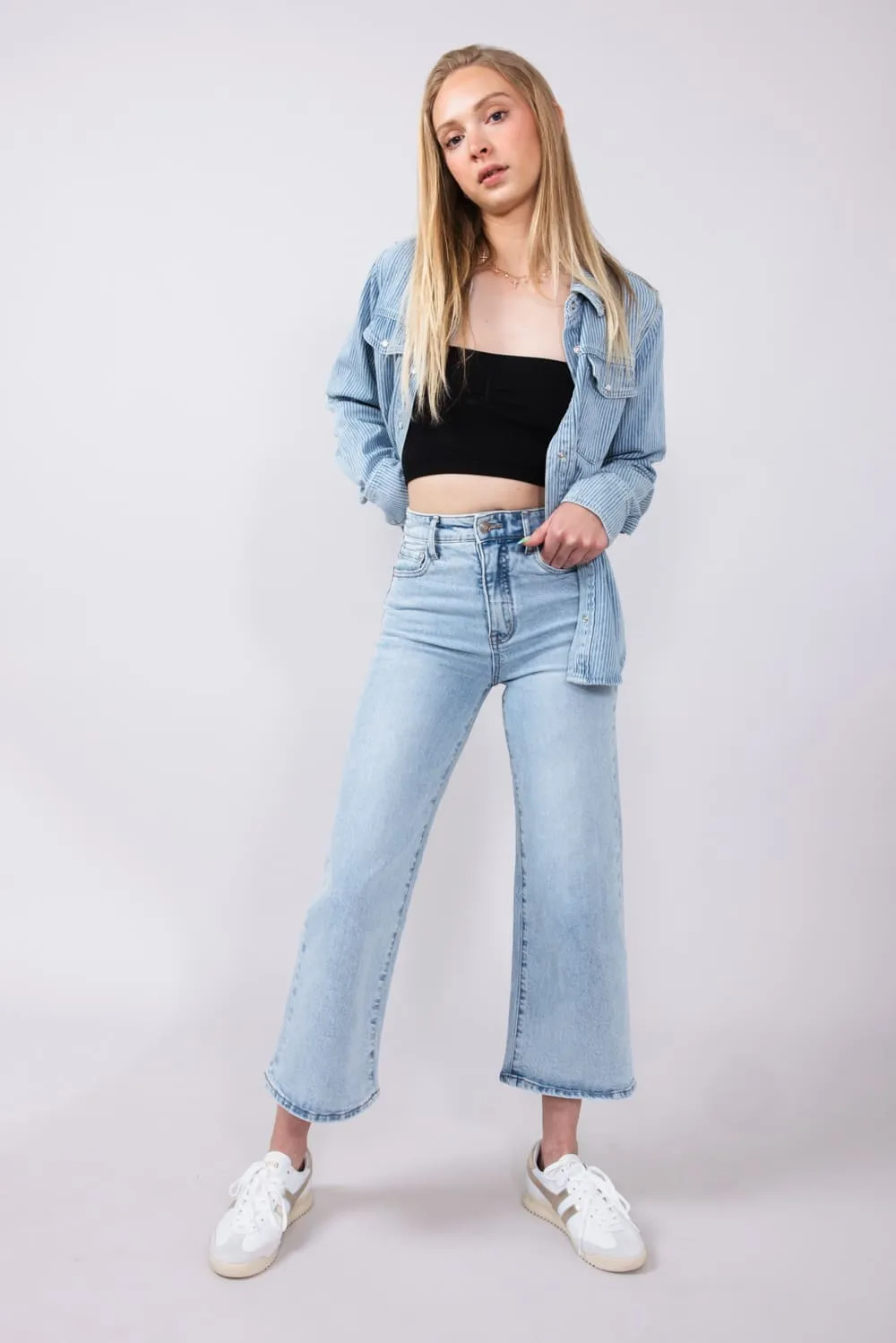 Thread & Supply High Rise Luca Vintage Cropped Wide Leg Jeans for Women | B2379VSDTS-LIGHTWASH