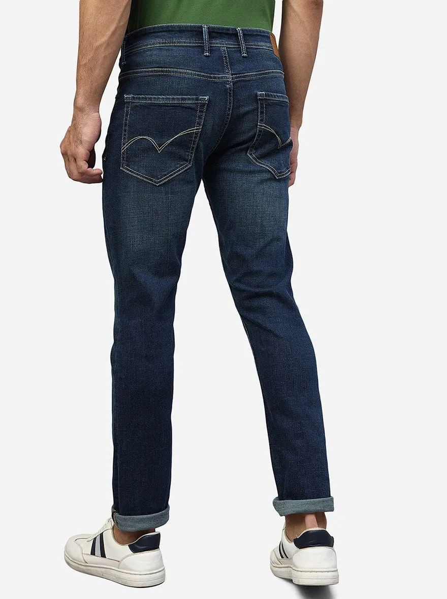 Tinted Blue Washed Slim Fit Jeans | JadeBlue