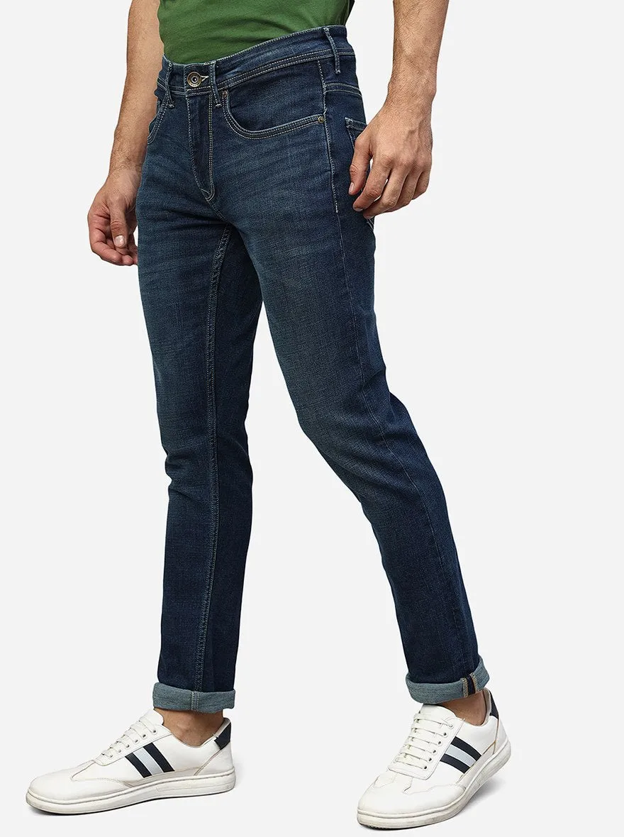 Tinted Blue Washed Slim Fit Jeans | JadeBlue
