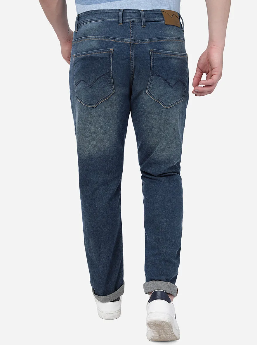 Tinted Blue Washed Straight Fit Jeans | JadeBlue
