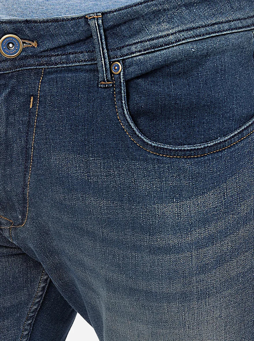 Tinted Blue Washed Straight Fit Jeans | JadeBlue