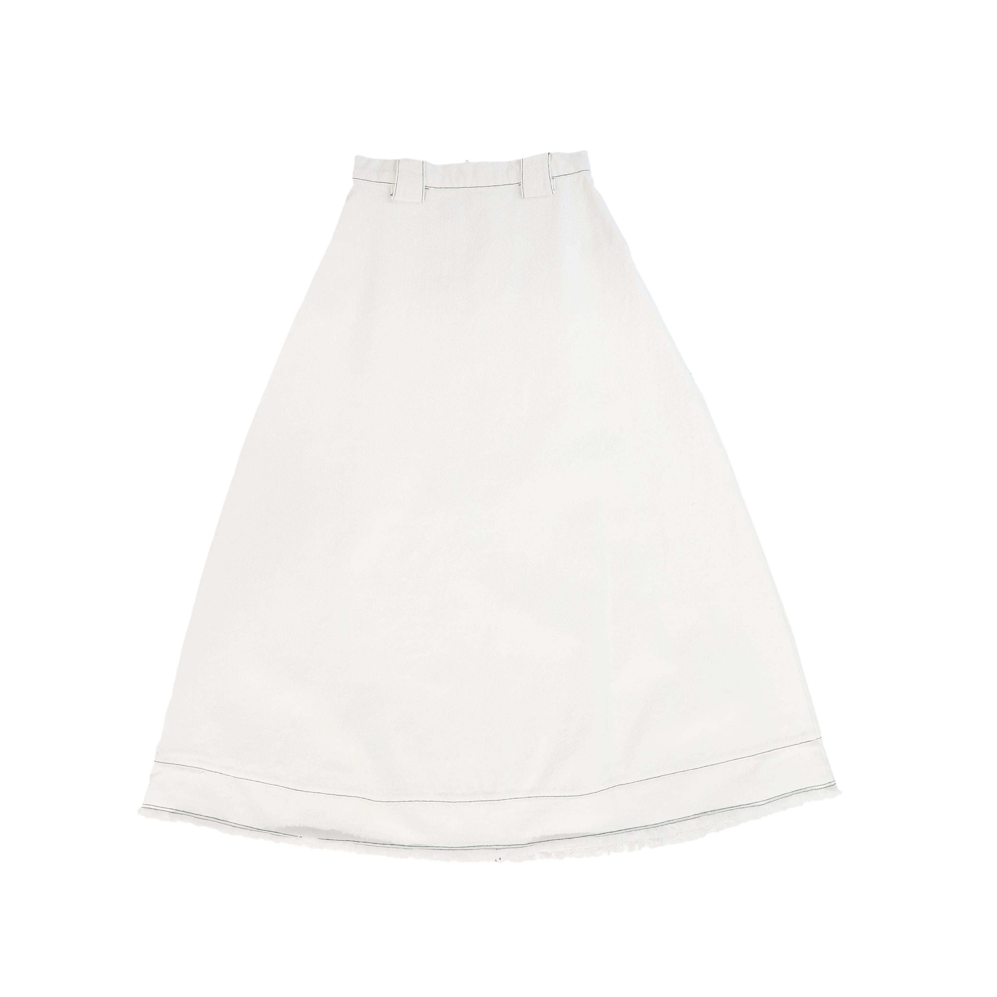 VALENTINA WHITE DENIM SEAM DETAIL MAXI SKIRT