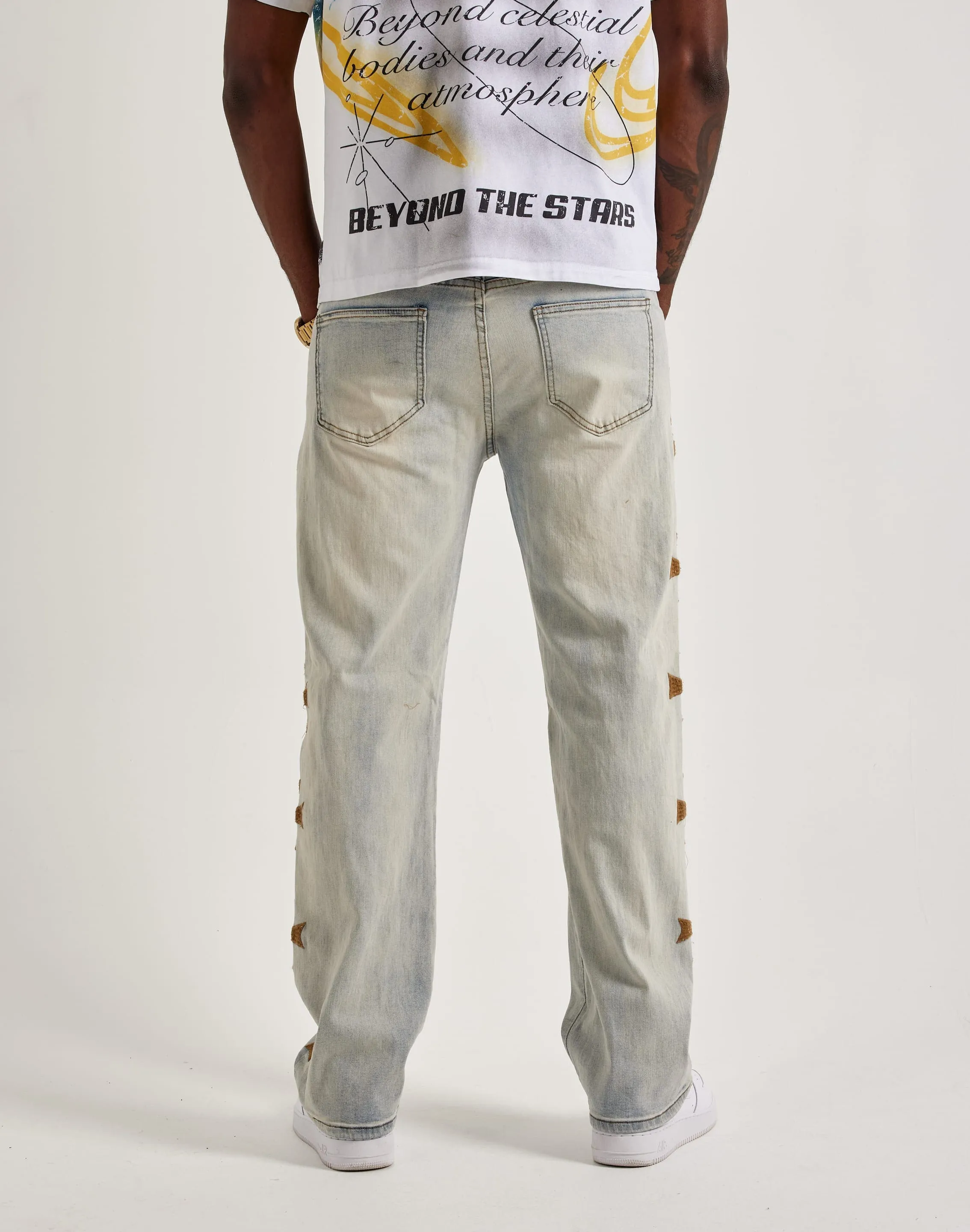 WAIMEA Embroidered Cross Jeans
