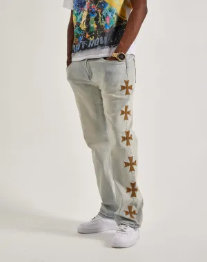 WAIMEA Embroidered Cross Jeans