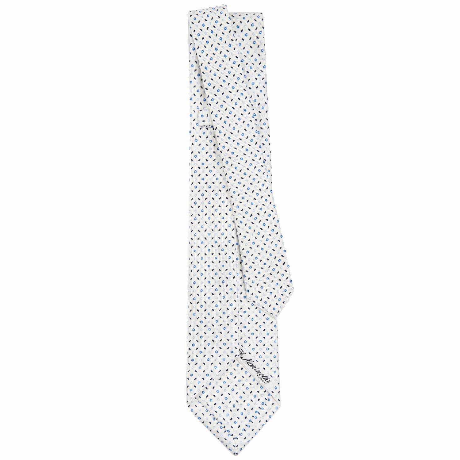 WHITE 5 FOLD SARTORIAL SILK TIE