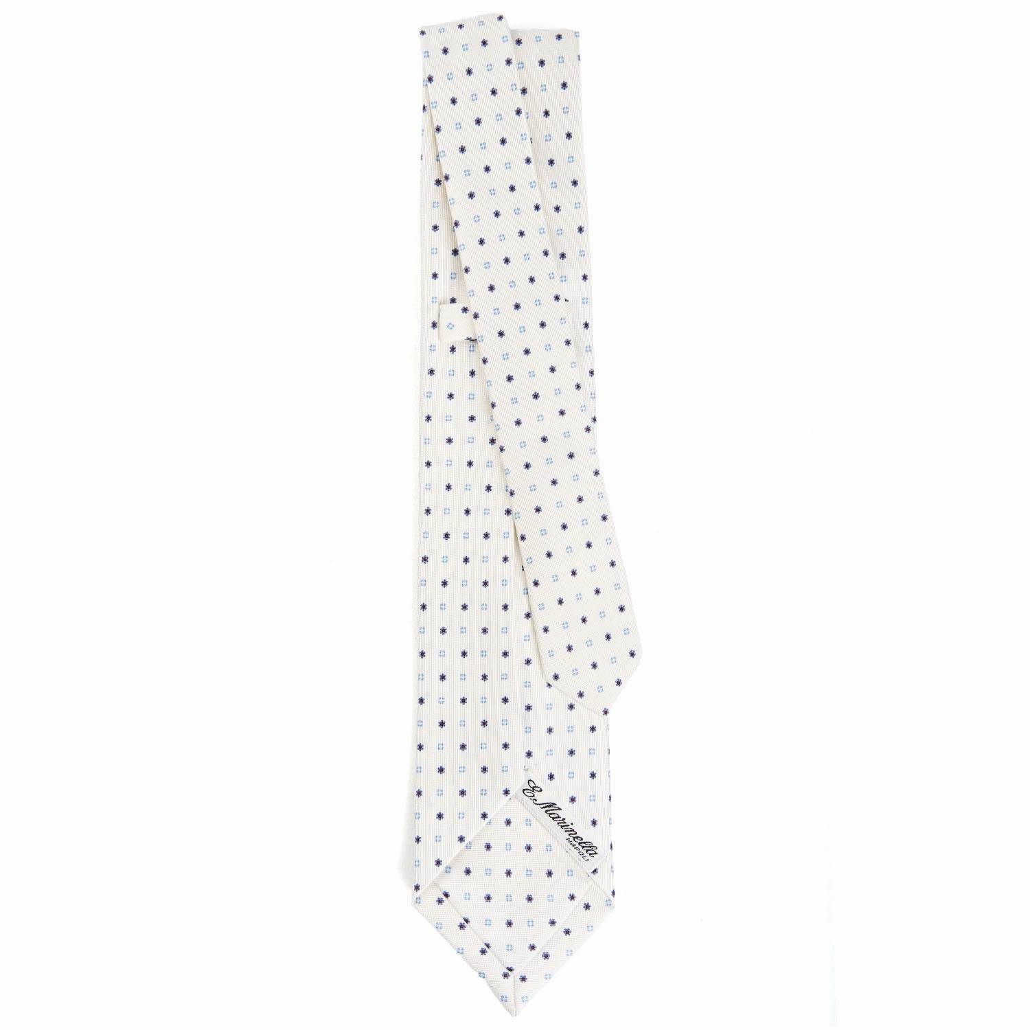 WHITE 5 FOLD SARTORIAL SILK TIE