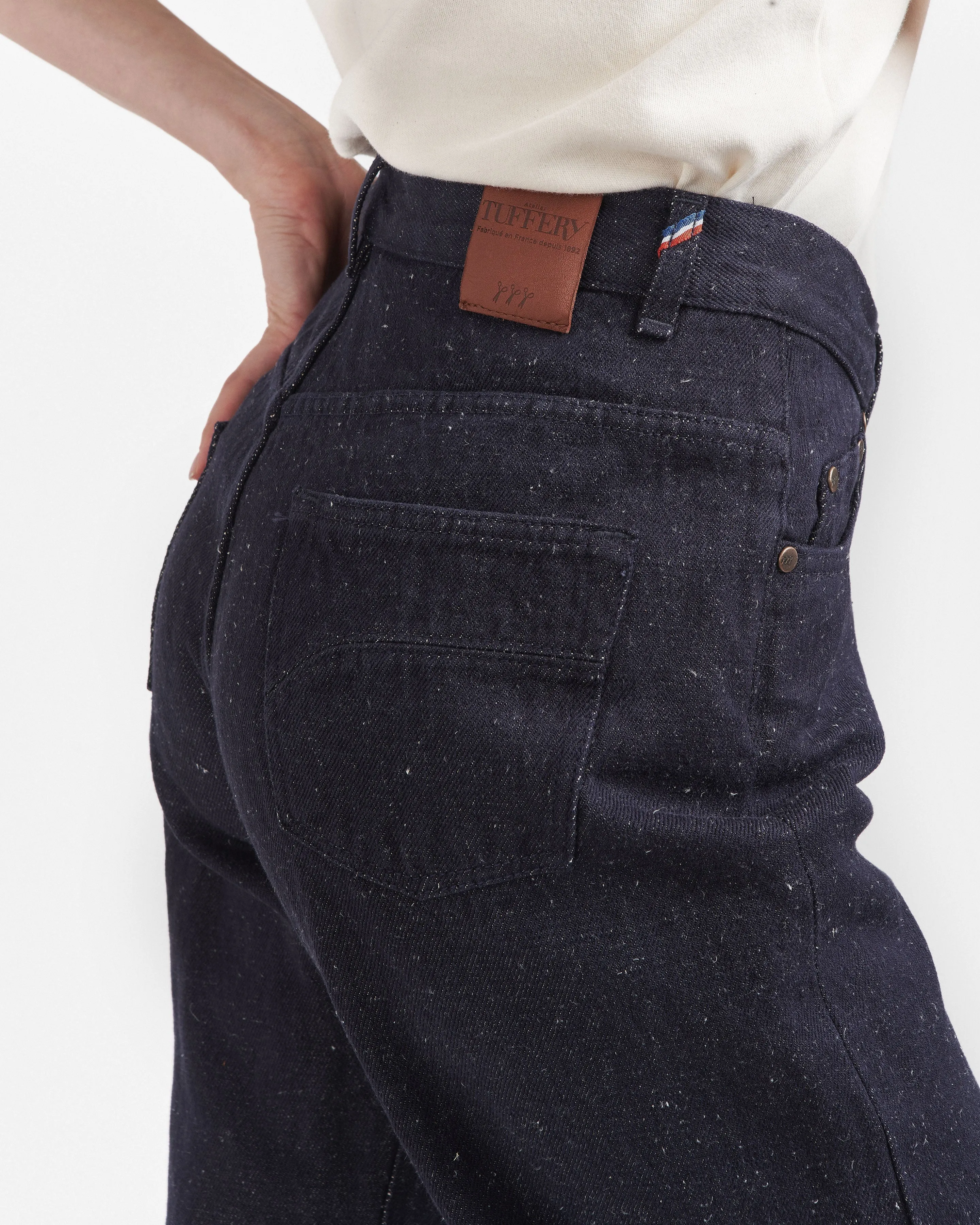 Wide unisex high waisted hemp jeans