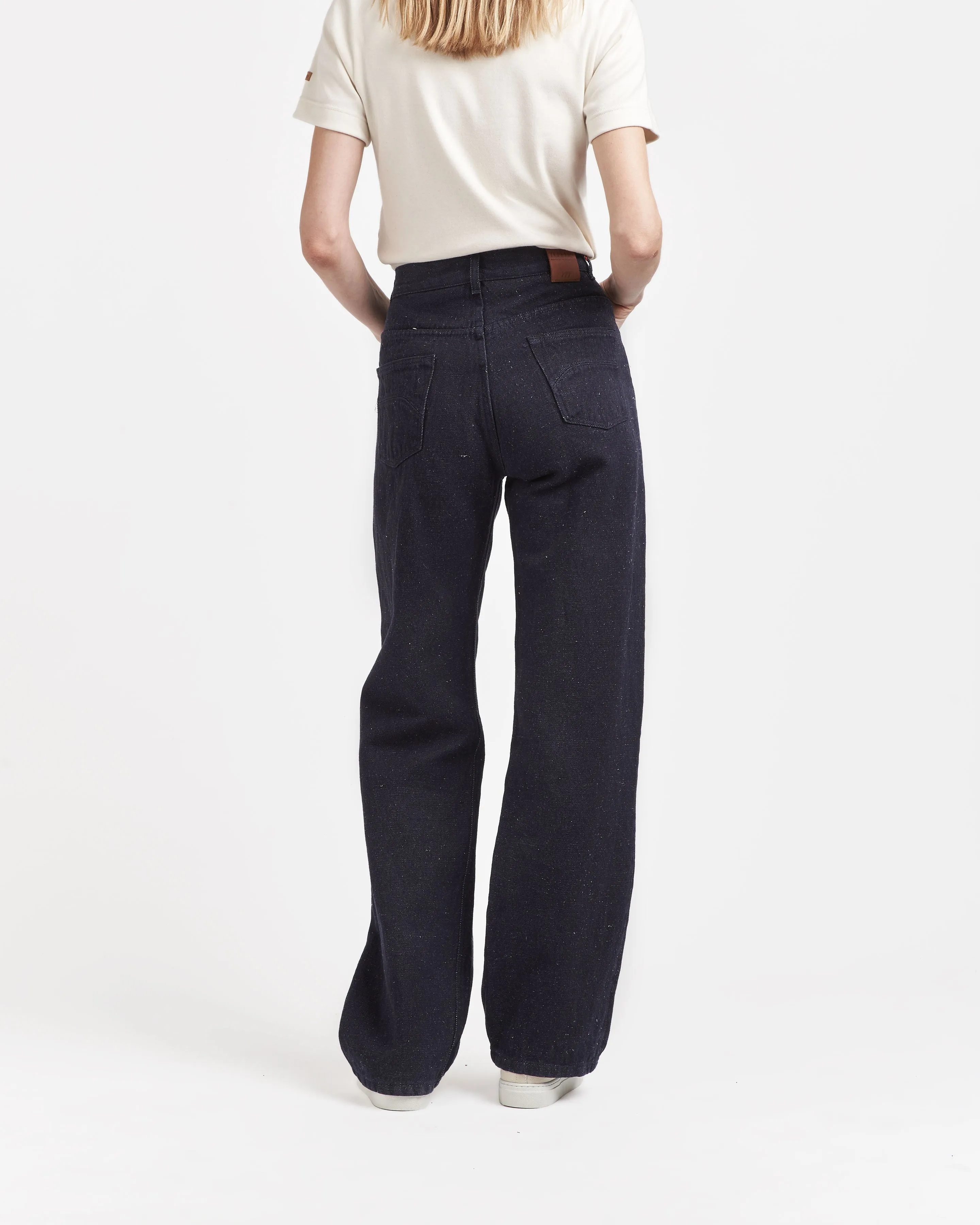Wide unisex high waisted hemp jeans