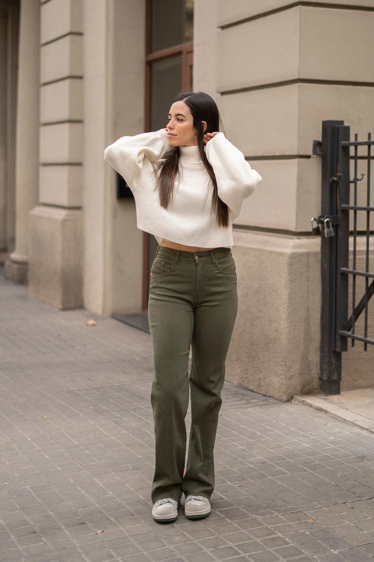 WIDELEG HIGH RISE - KHAKI