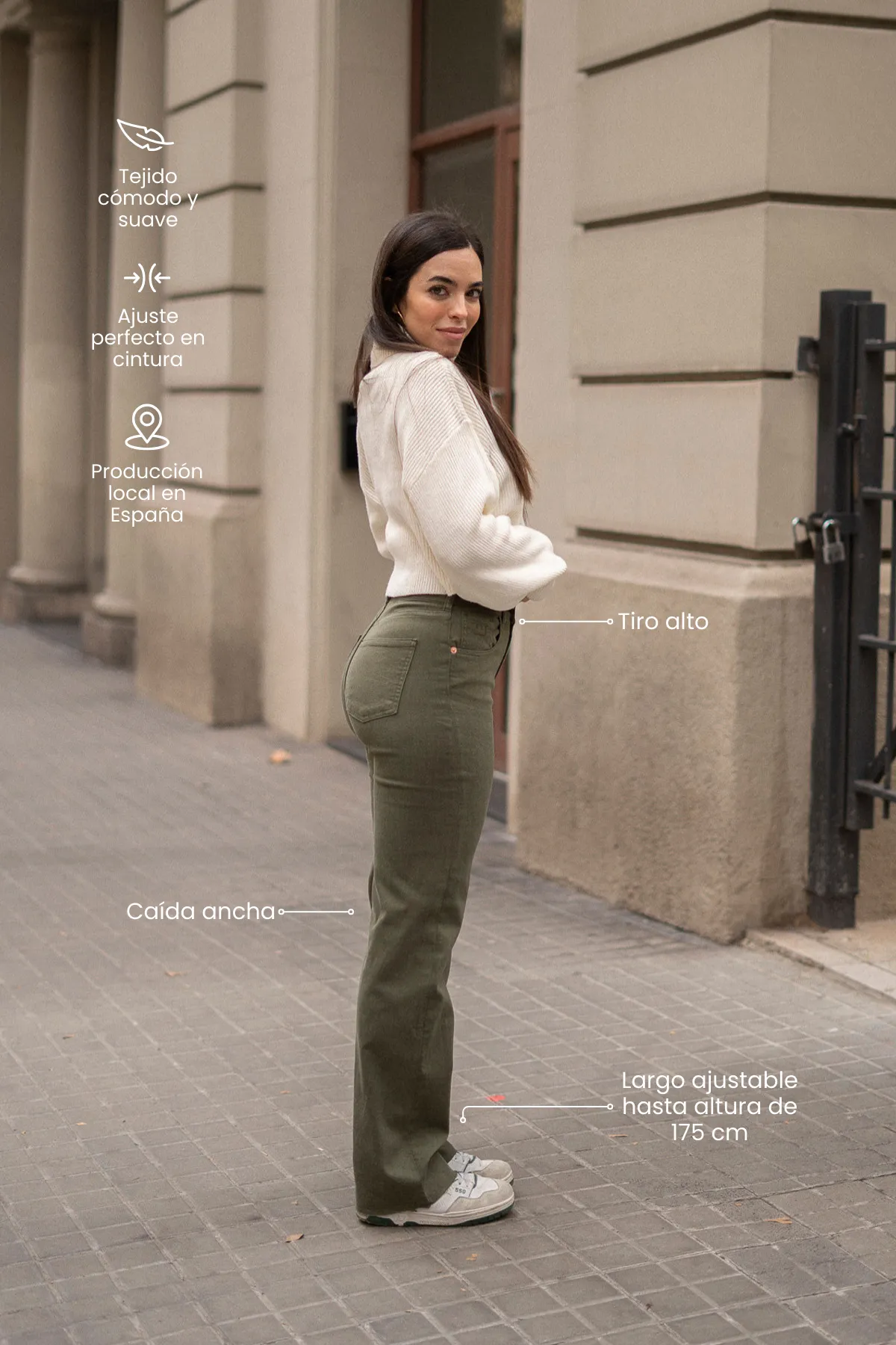WIDELEG HIGH RISE - KHAKI