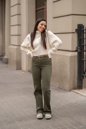 WIDELEG HIGH RISE - KHAKI