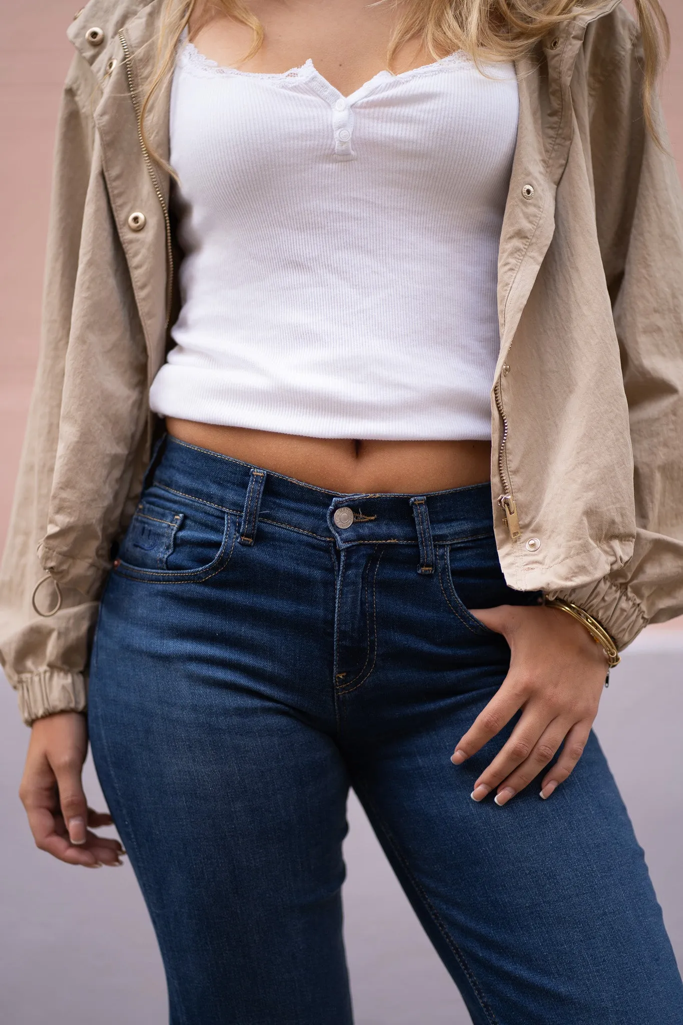 WIDELEG MID RISE - DARK BLUE