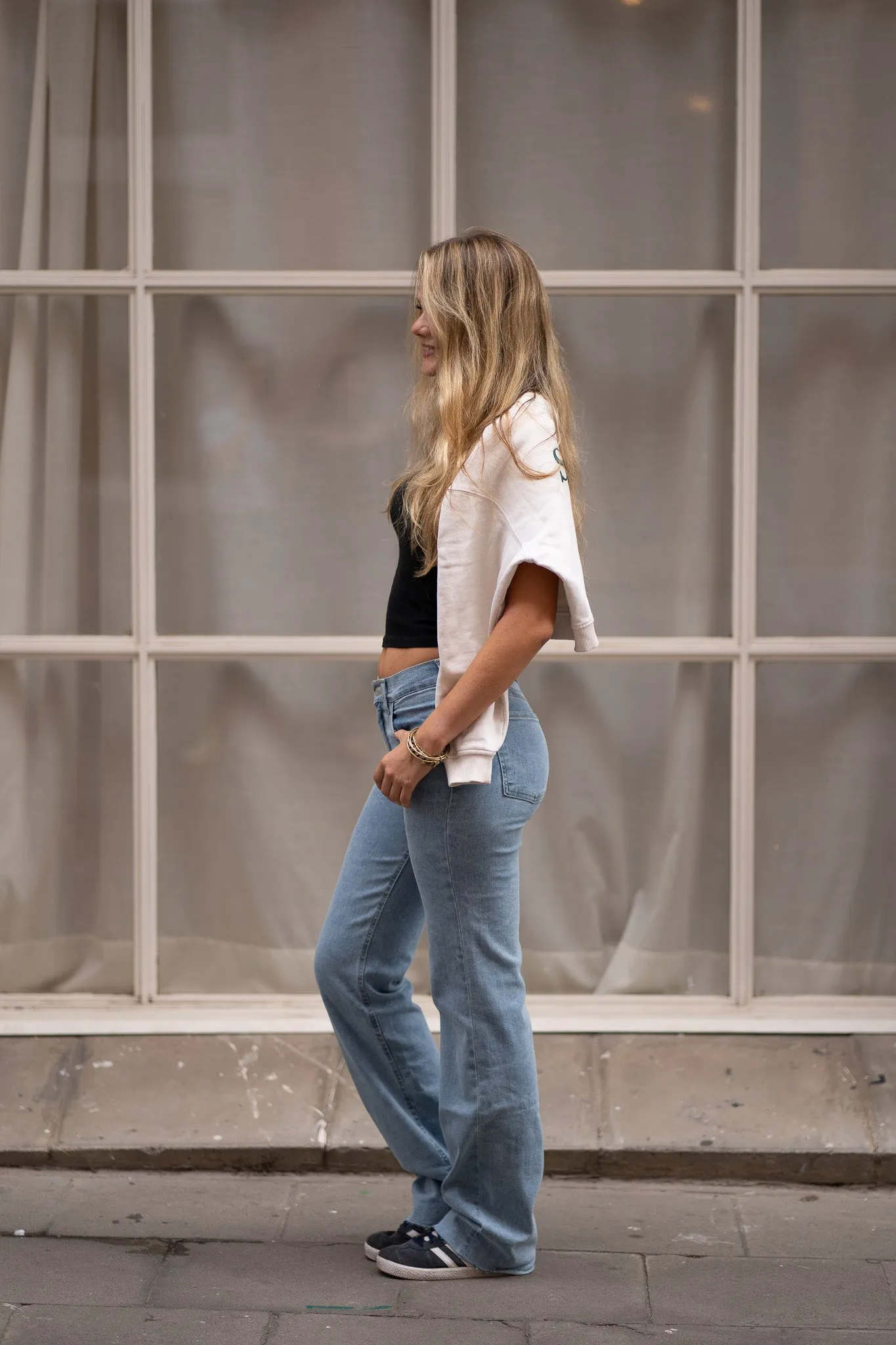 WIDELEG MID RISE - LIGHT BLUE