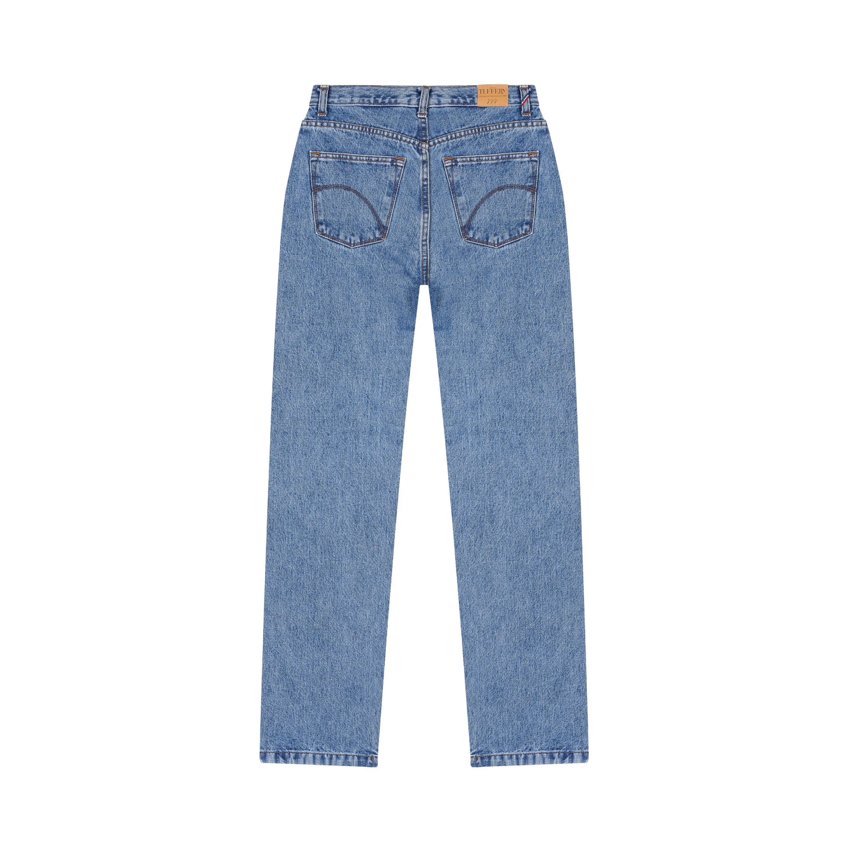 Women's light high-waisted straight jeans