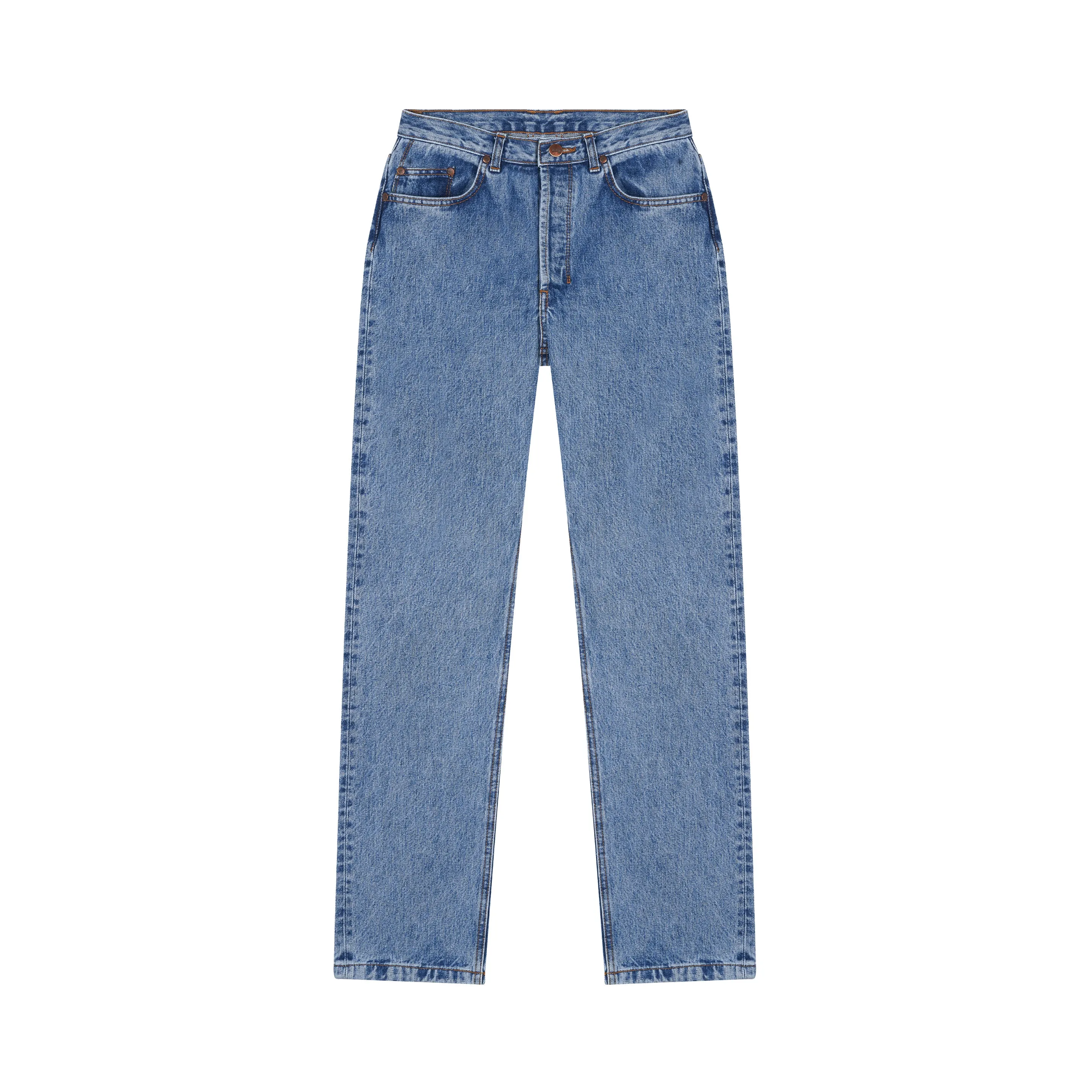 Women's light high-waisted straight jeans
