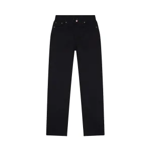 Women's straight high-waisted black jeans