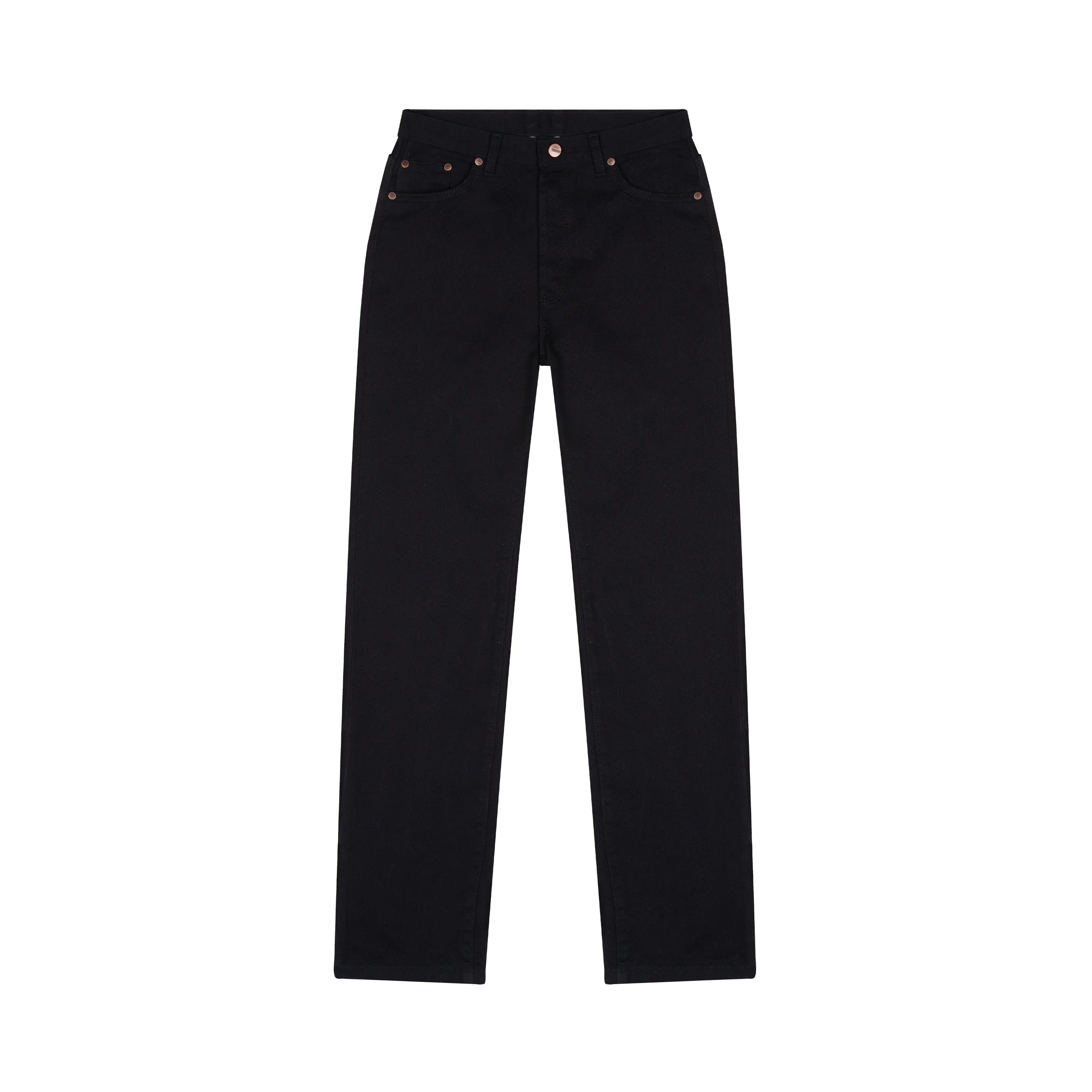Women's straight high-waisted black jeans