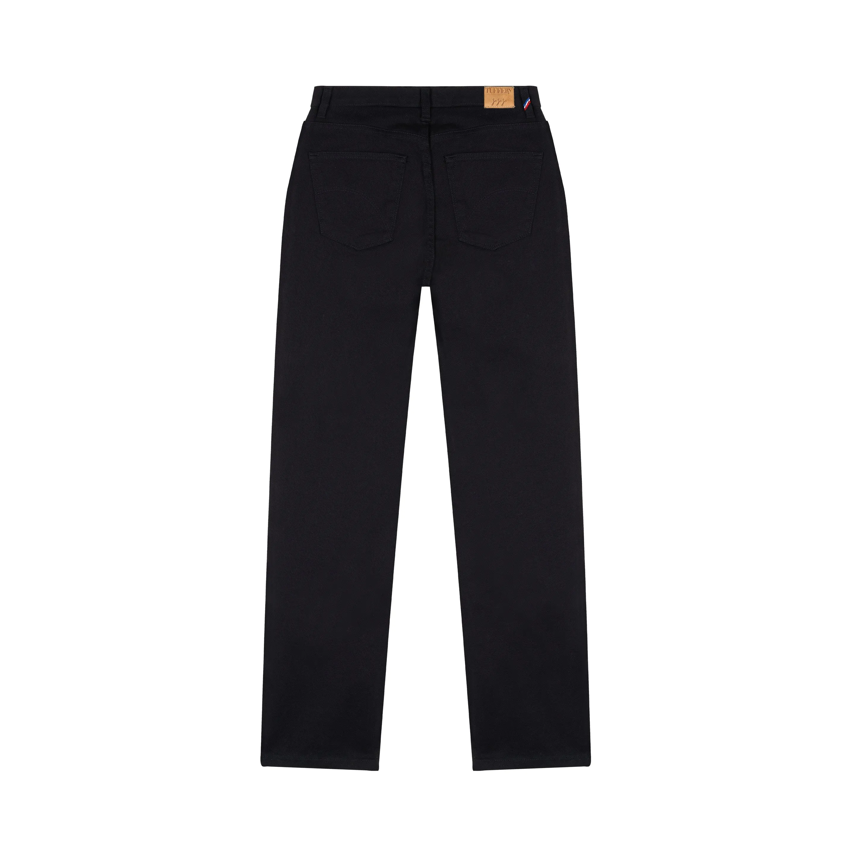 Women's straight high-waisted black jeans