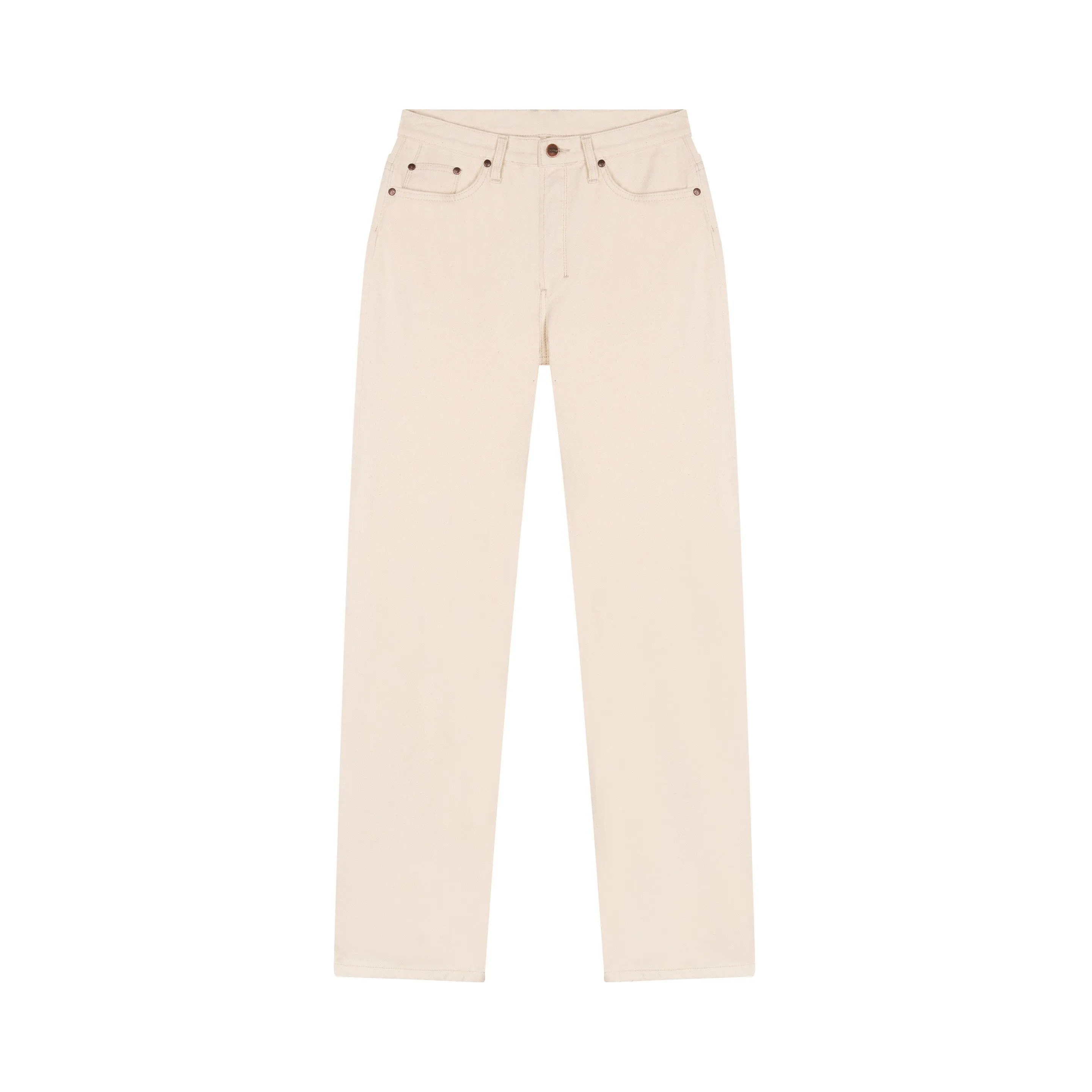 Women's straight high-waisted jeans Ecru - Apolline