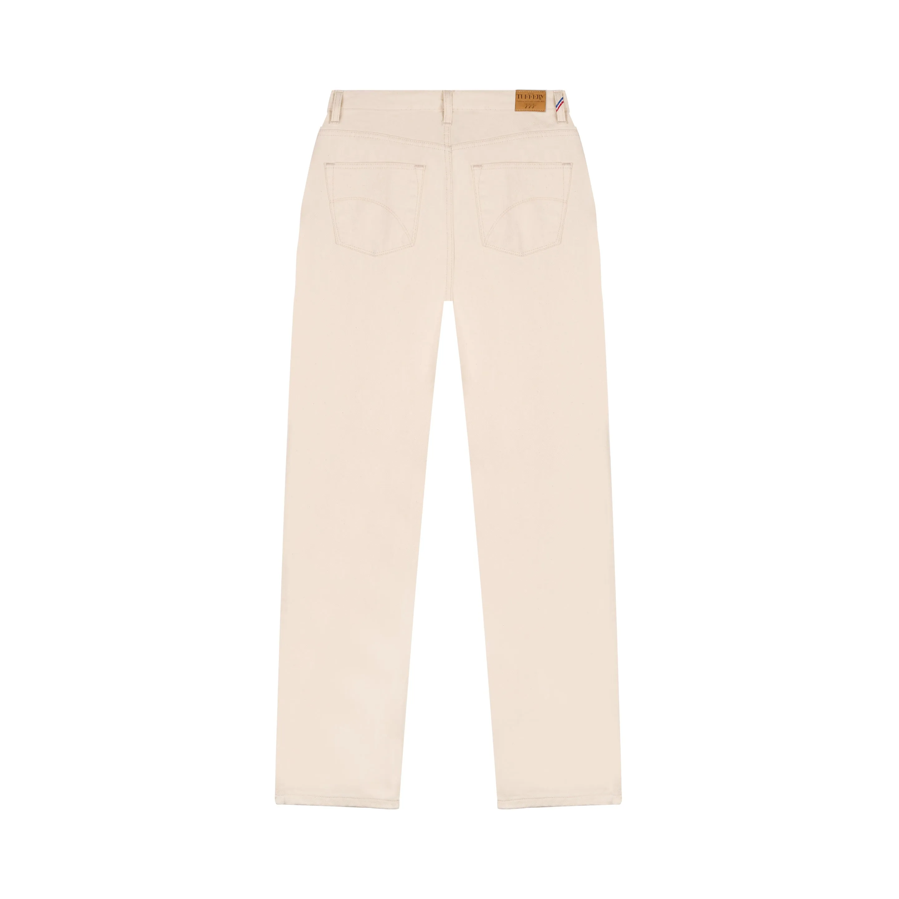 Women's straight high-waisted jeans Ecru - Apolline