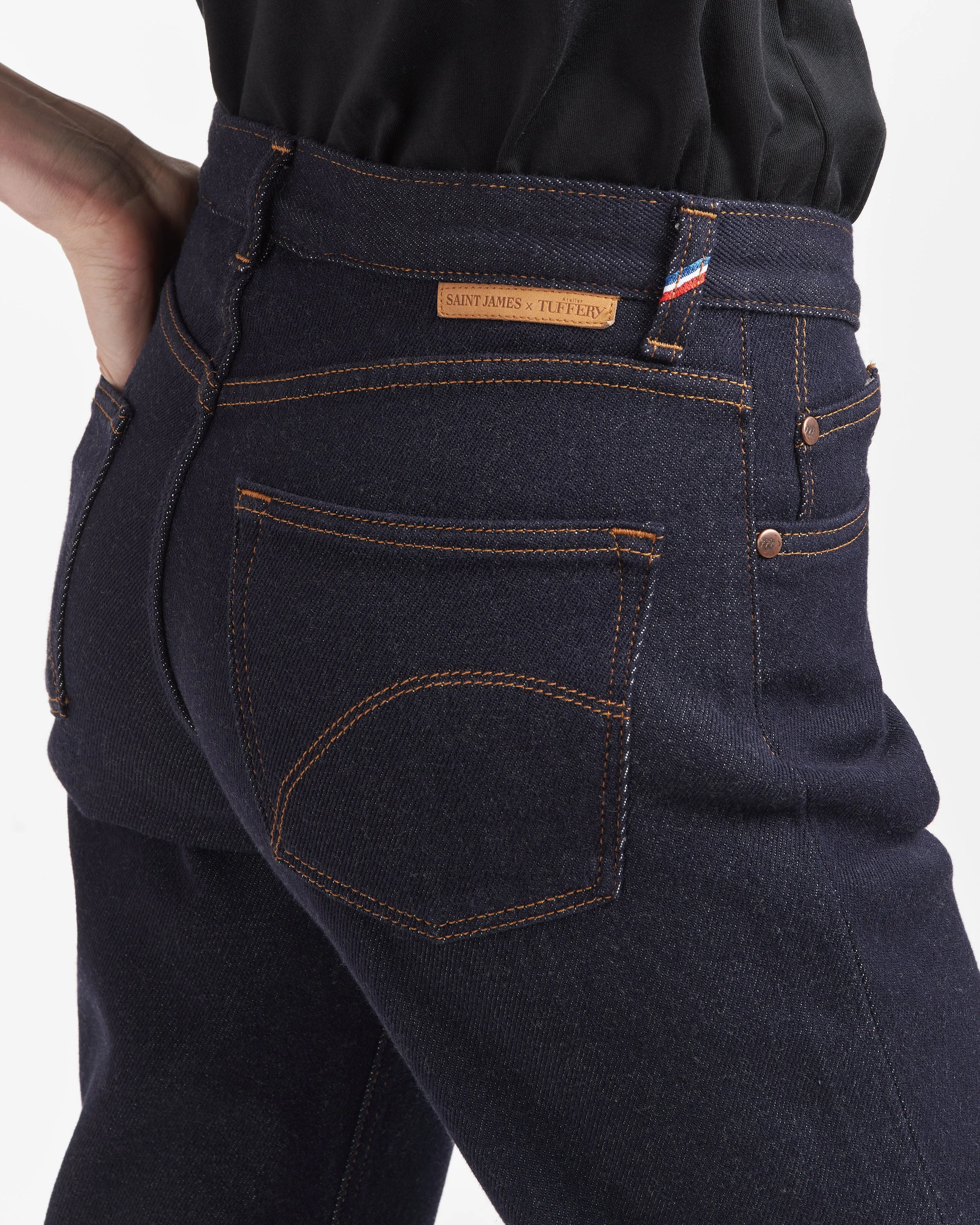 Women's straight high-waisted wool jeans – SAINT JAMES x Atelier TUFFERY